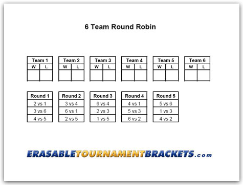 8-Team Round Robin Tournament Printable